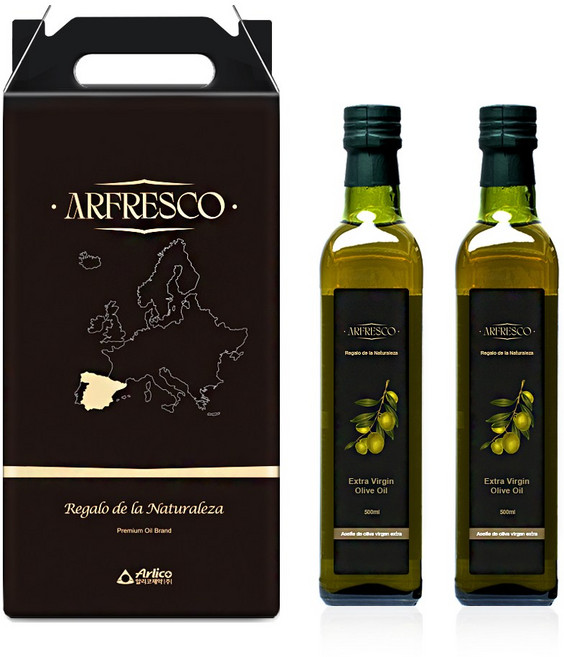 알프레스코 엑스트라 버진 냉압착 올리브유 올리브오일 항공직송 사용기한 27.10.7, 2세트, 500ml