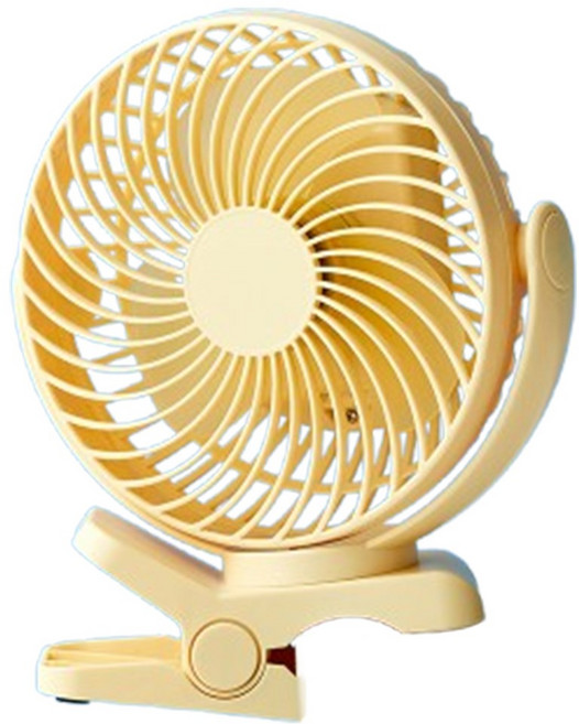 [모던하우스] 안전하고 360도 회전이 자유로운 3 IN1 무선 집게형 선풍기 버터옐로우