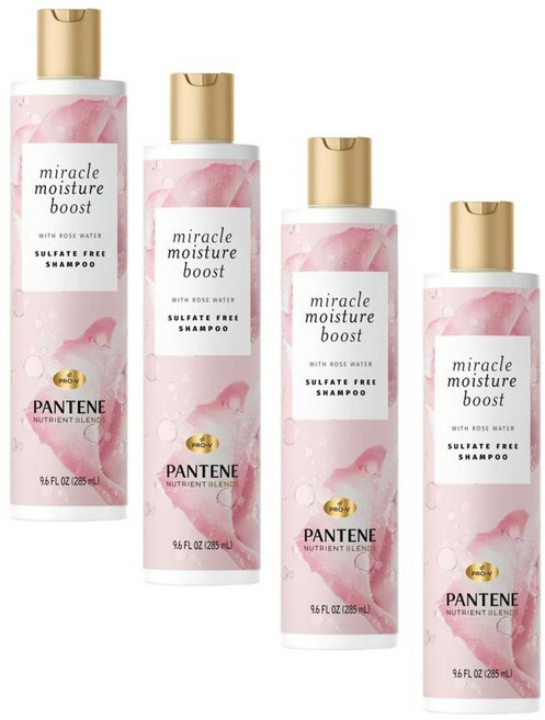 팬틴 미라클 모이스쳐 부스트 로즈워터 샴푸 Pantene Miracle Moisture Boost Shampoo, 4개, 285ml