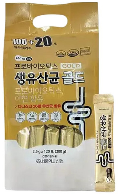 락토온 서울약사신협 프로바이오틱스 생유산균 골드 120포, 2.5g, 120개