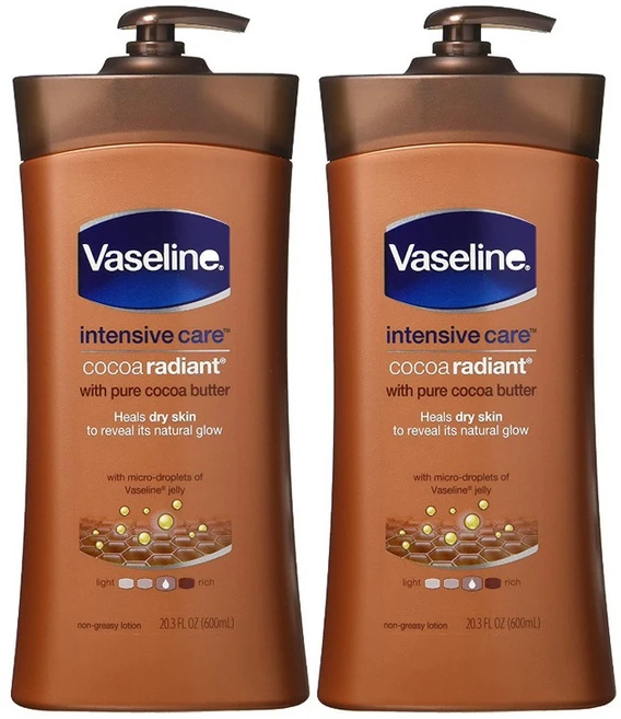 바세린인텐시브케어 코코아 래디언트 바디로션, 600ml, 2개 - 쿠팡