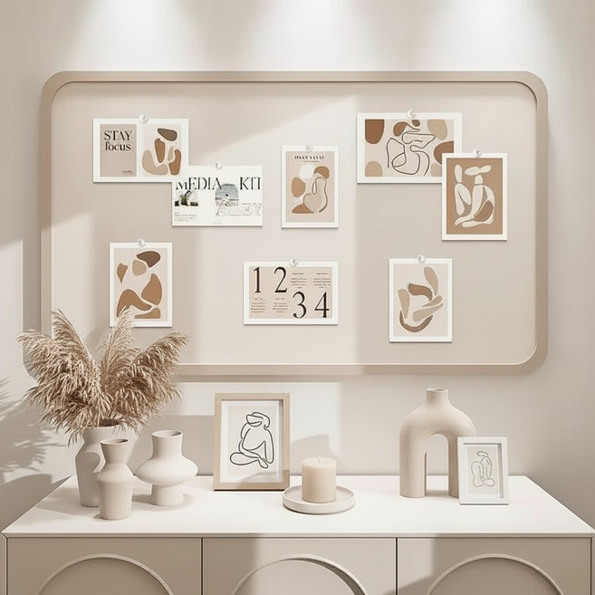 데이엘라 무타공 부착식 펠트보드 대형 게시판 알림판 학교 어린이집 사무실, 1개