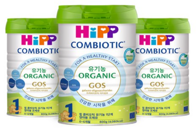 힙 유기농 콤비오틱 분유 1단계, 800g, 3개