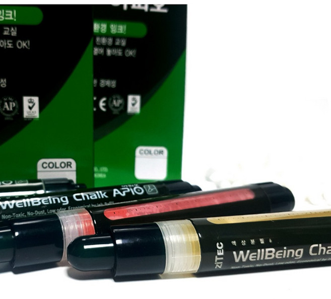 아피오 웰빙 초크펜(신형/물백묵용) 낱개 / 그린칠판교구 물백묵칠판 학원쇼핑몰 물백묵칠판크리너 초크 물백묵초크, 1개, 백색