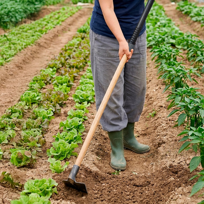 서서 호미 밭고랑 텃밭 흙파기 농기구, 1개, 서서조선호미(대)+대왕자루