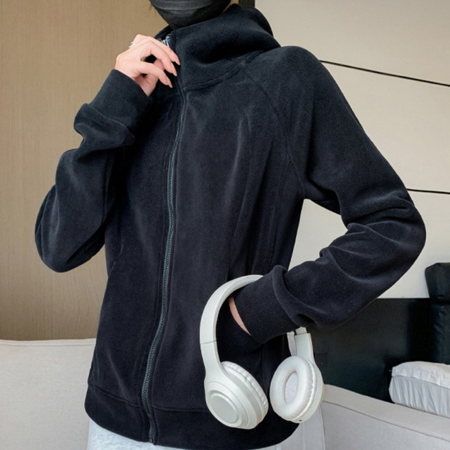 베르슈어 여성용 데일리 캐주얼 기모 후드 집업