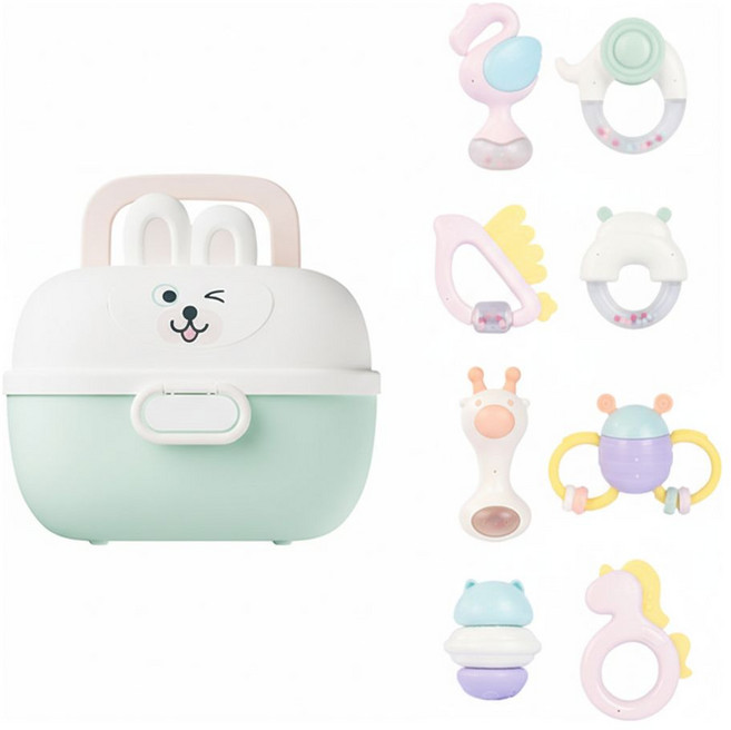 하베브릭스 잼잼이 딸랑이 8종 + 보관함 세트, 혼합색상, 1개