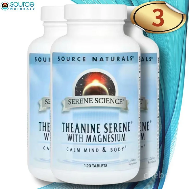 소스내추럴스 L 테아닌 120정 3병 GABA 마그네슘 타우린 Theanine - 쿠팡