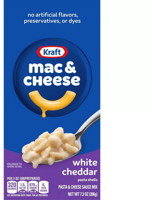 크래프트 화이트 체다 마카로니 앤 치즈 Kraft White Cheddar Macaroni & Cheese Dinner 7.3oz, 206g, 1개