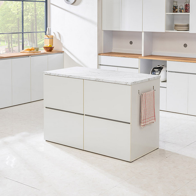 퍼스웰 러벤 양방향 홈바조리대 아일랜드식탁(HA_027), 화이트대리석