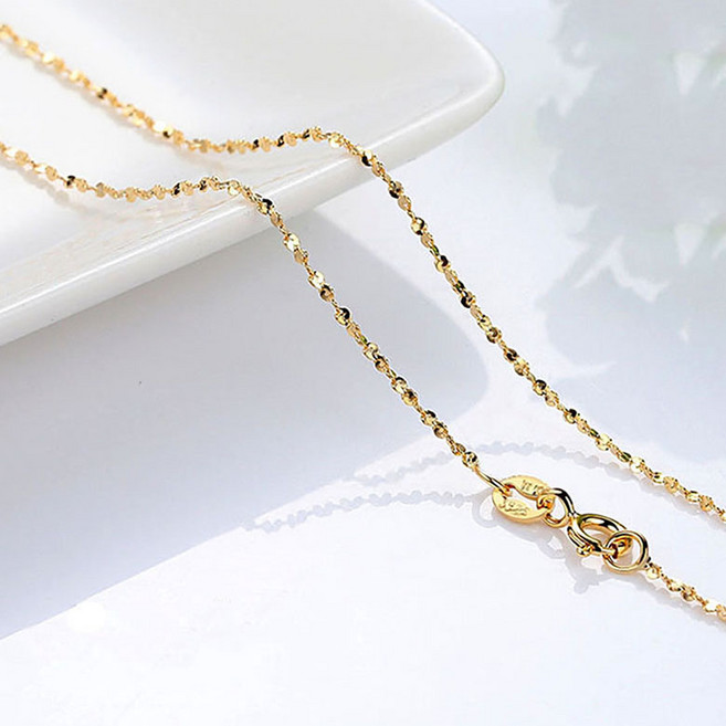 FANSYLI 목걸이줄 레이어드 기본 도금 플래팅 모줄 체인목걸이 재물운 행운 금전운 패션 목걸이 여자친구생일선물 0518JLL081