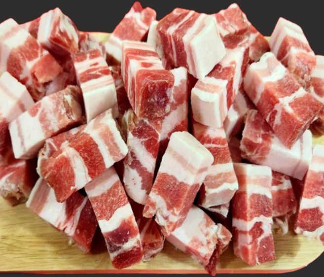 최고기나라 돼지고기 흑돼지 듀록 삼겹살 벽돌 한입 큐브삼겹살 2kg, 1개