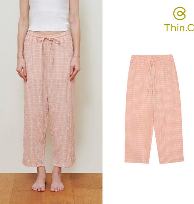 띵크언더웨어 띵크 남/여 공용 시어서커 파자마 피치핑크