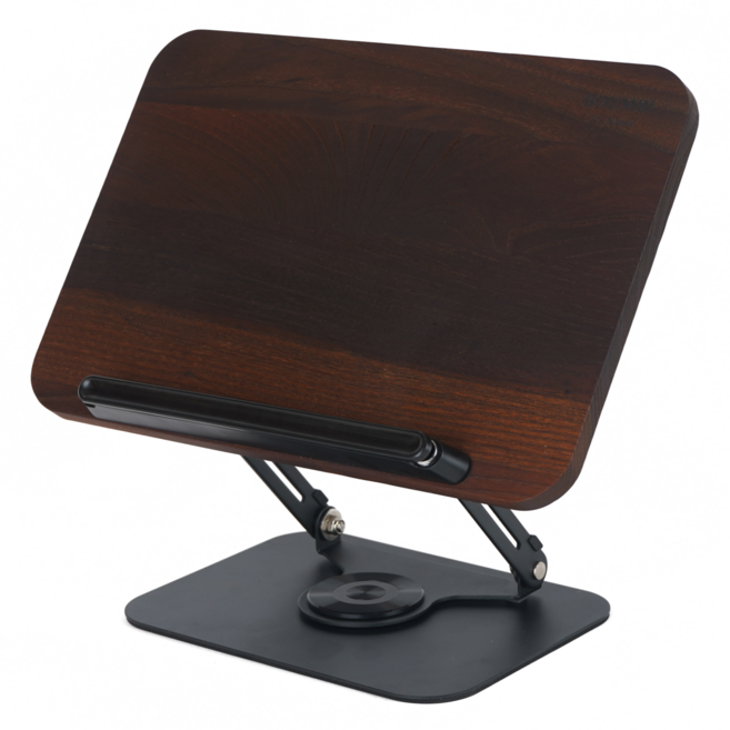 BOUMBI 국내생산 편백나무 탄화느티 회전형 높이 조절 원목 독서대, 탄화느티나무