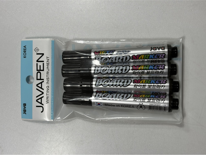 자바펜 화이트 보드 수성 마카펜 4개입 색상선택, 1개, 흑색