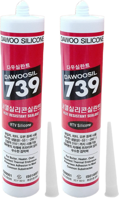 퀵마켓 보일러 연통용 방화 고온 내열 실리콘 다우실 739 회색, 2개