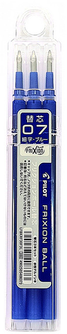 PILOT 0.7mm 열볼펜 아이롱펜 열펜 (리필심) 3색상, 블루(3개)