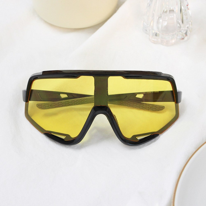 스포츠 고글 UV400 러닝 자전거 방풍 빅사이즈 선글라스, 옐로우틴트(야간용), 1개
