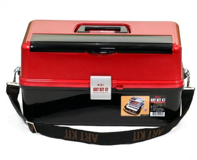 아트키트 47 화구박스 다용도함 고급형 이합 레드 470x280x260mm