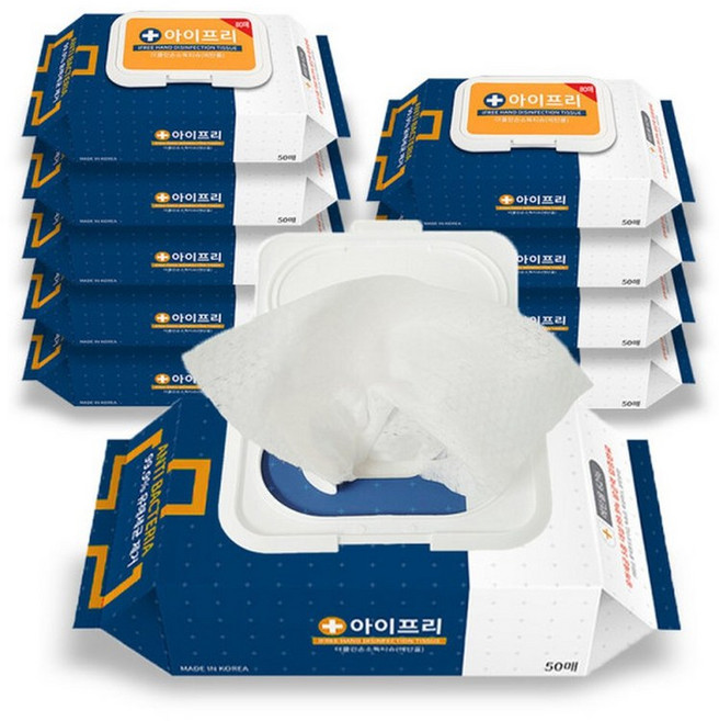 손소독 티슈 소독용 에탄올 알콜티슈 80매 10개