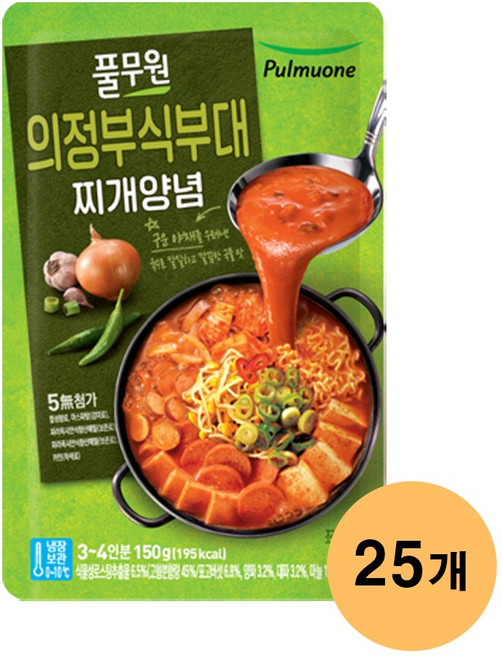 풀무원 의정부식 부대찌개양념, 150g, 25개