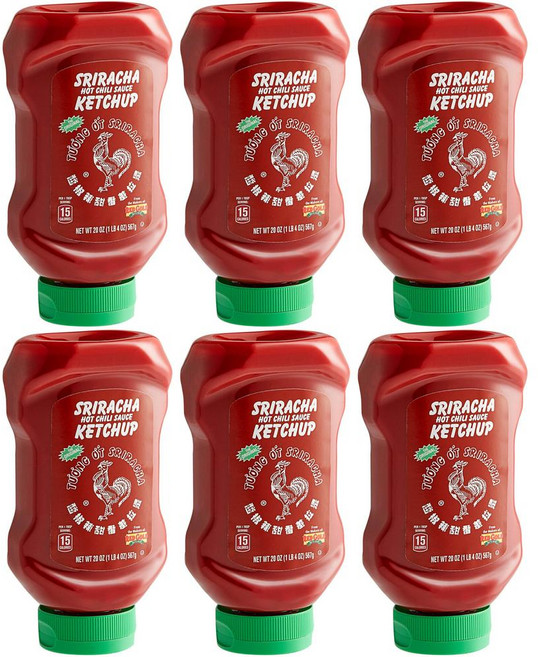 스리라차 핫 칠리 케첩, 567g, 6개