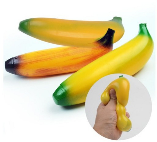 랑이타운 KC인증 대용량 리얼 바나나 주물럭 말랑이 집중력향상 스퀴시, 4개