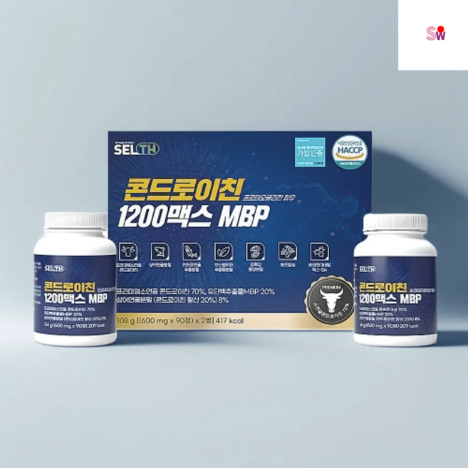 콘드로이친 1200맥스 MBP 셀스 600mg x 90정 x 2병, 2박스