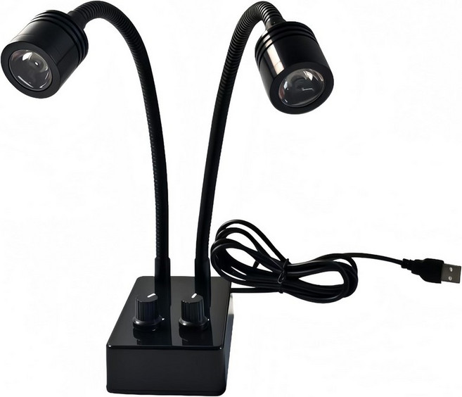 루오일리아 스포트라이트 현미경 광원 스테레오 카메라용 USB 데스크 미니 LED 듀얼 구스넥 조명 조명기 산업용 비디오 Zoom C 마운트 렌즈 수리 납땜 PCB 연구실