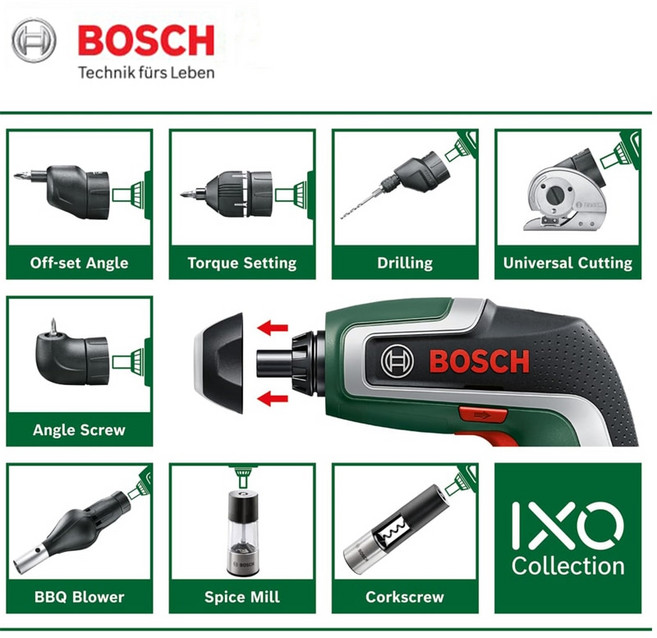 액세서리 홈 커팅 어댑터 보쉬 스크루드라이버용 DIY 드릴링 IXO 범용, 보쉬 BOSCH 2609256968 IXO3.4용 토크, 2)Torque setting, 1개