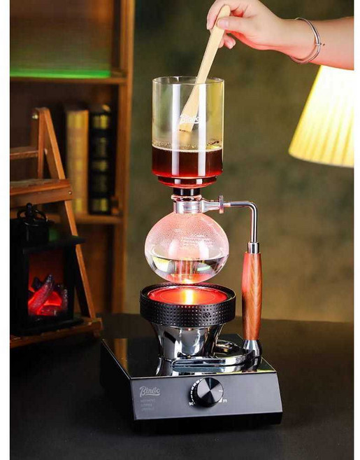 레트로 사이폰 커피 세트 광파오븐 하리오 사이펀, 1개, 원목손잡이사이펀포트-5인분