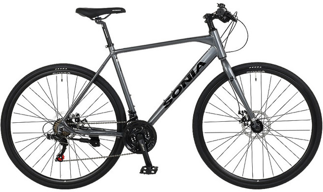 소니아 트랜드700 시마노21단 알루미늄 디스크브레이크 하이브리드자전거 520mm, 520 - 메탈 그레이, 미조립, 메탈 그레이, 1개