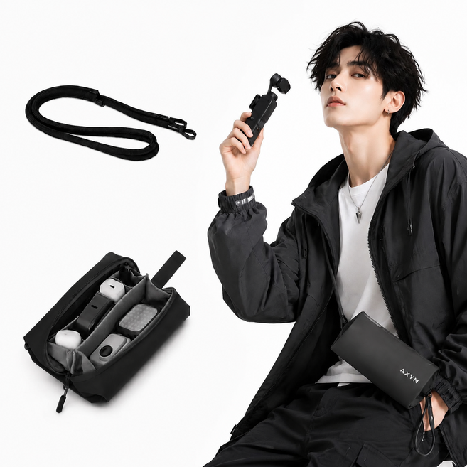 DJI Osmo Pocket 4/3개입 세트 (어깨 스트랩 포함), 1개, 검은색