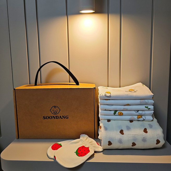 Soondang 신생아 블랭킷 손수건 손싸개 출산선물