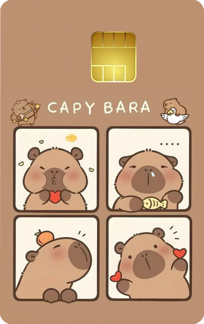 카피바라~~카피카피~귀여운 카피바라 카드스티커, 1개, 1. 네컷사진 일반형