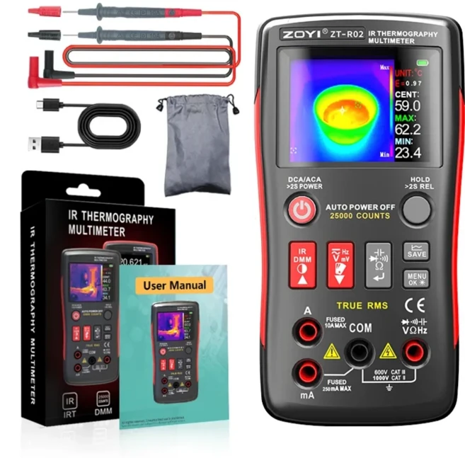 ZOYI R02 전문 열화상 카메라 고해상도 적외선 이미지 장치 파이프라인 탐지용 -20 ℃ 550까지 ℃, 01 ZTR02