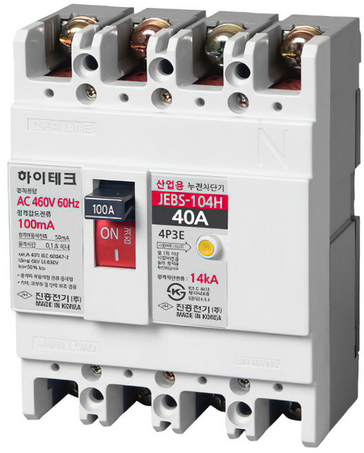 진흥 산업용 누전 차단기 4P 40A JEBS-104H 하이테크, 1개