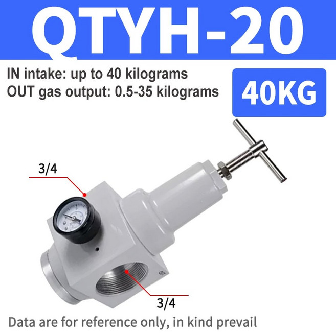 QTYH QSLH QFRH 공기 압축기 펌프 공압 고압 감압 밸브 압력 조절 08 10 15 20 25 40 50, QTYH-20, 04 QTYH-20, 7) QTYH50