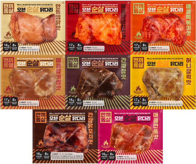 한끼통살 오븐 순살 닭다리 전체 혼합 32개입, 100g, 32개