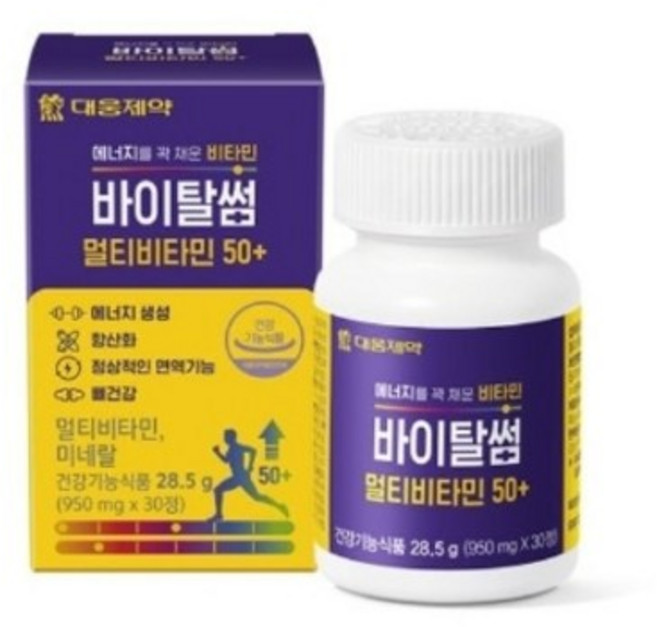 대웅제약 바이탈썸 멀티비타민 50+ 28.5g, 30정, 4개