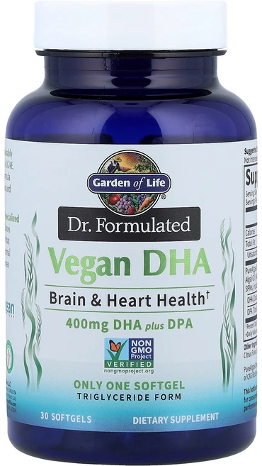 Garden of Life Dr. Formulated Vegan DHA Plus DPA 30 Softgels, 가든오브라이프 Garden of Life, Dr. Fo, 1개 - 쿠팡