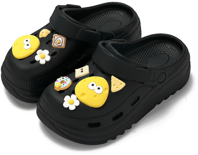 곰돌이샵 치즈파츠 포함 남녀공용 가벼운 EVA 클로그 샌들 슬리퍼