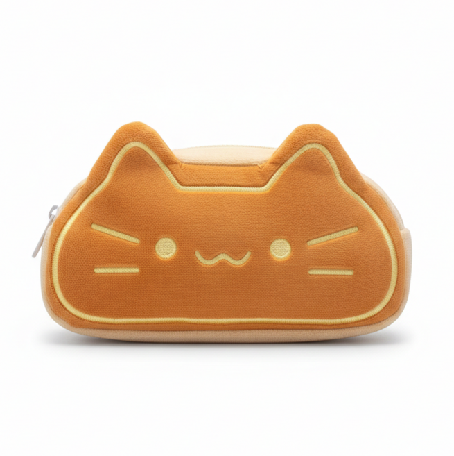 딜리디 귀여운 고양이 필통 파우치, 머스타드, 1개