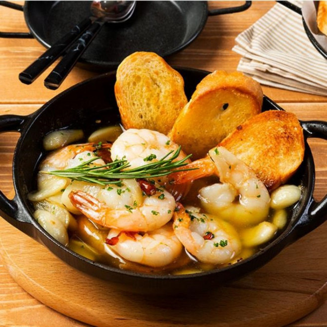 감바스 알아히오 2인분 밀키트 야식 캠핑 낚시 혼술 혼밥 술안주 홈카페, 382g, 1개