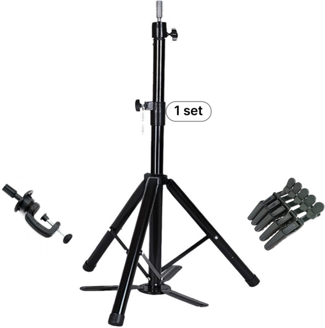 재이로이 미용 삼각대 마네킹 연습, 1개, 블랙