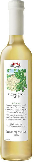 D'arbo 천연 엘더플라워 과일 시럽 500ml (16.9온스) | 정교한 맛 | 칵테일 모크테일 디저트 또는 소스를 향상시키는 무한한 가능성, D'arbo 천연 엘더플라워 과일 시럽, 500ml (, 1개