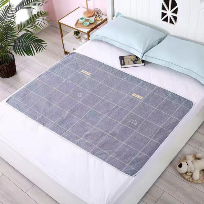 소소공감 성인 노인 환자 침대 방수 패드 매트 밀림 방지, 그레이 스트라이프