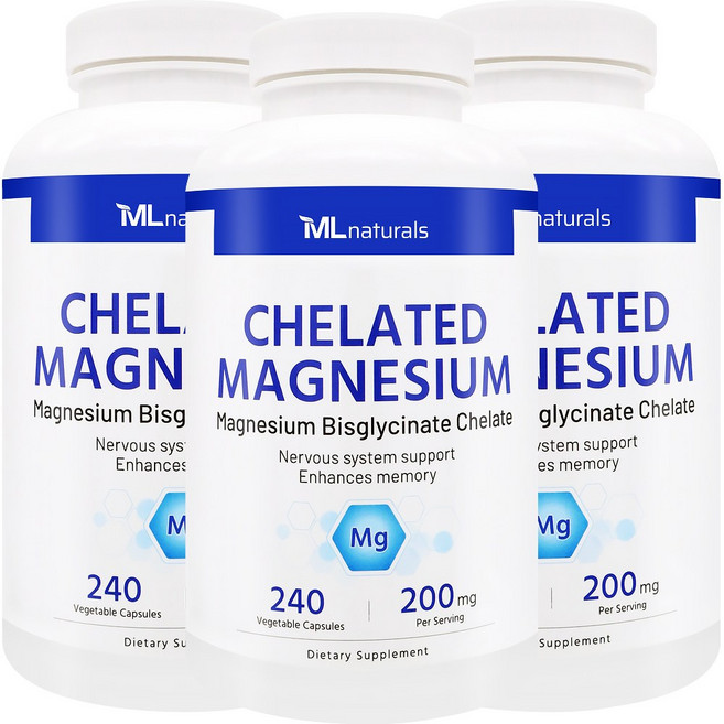 [미국빠른직구] 마이라이프 내추럴스 킬레이트 마그네슘 240정 3병, 3개