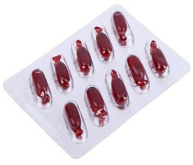 가짜피 붉은 혈액 인조피 할로윈 분장용 특수 메이크업 캡슐알약 10pcs
