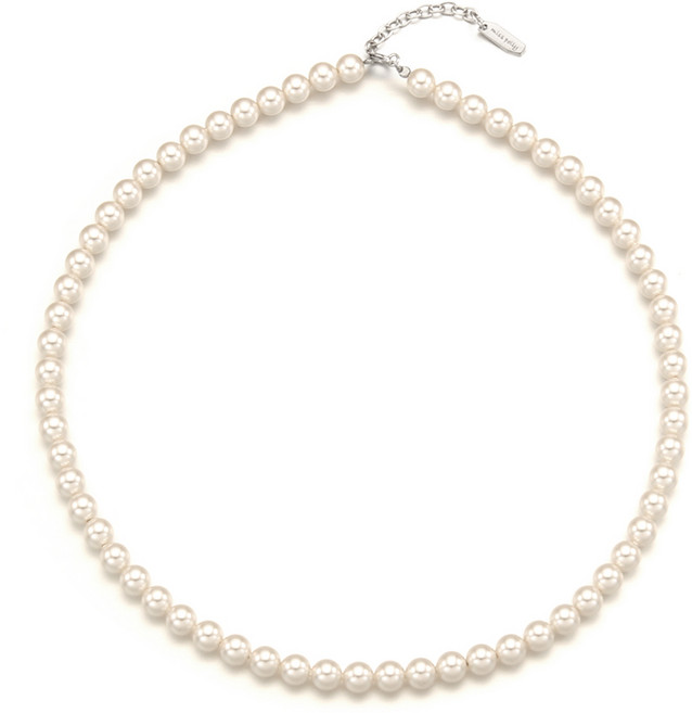 실버 스와로브스키 6mm 진주 비드 목걸이 _ NS9056WPL-1